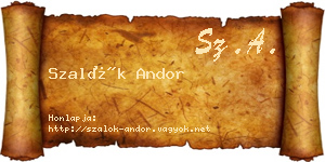 Szalók Andor névjegykártya