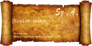 Szalók Andor névjegykártya